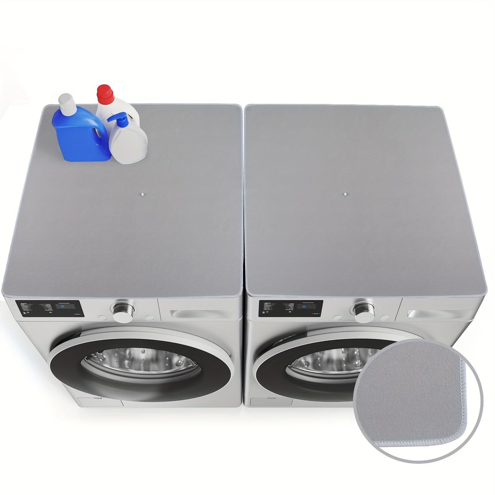 TEMU Quick-dry Diatomaceous Washer & Dryer Top Cover Mat, 19.7'' .6'' - Sleek Gray, Absorbent & Protective, Fits Modern Appliances