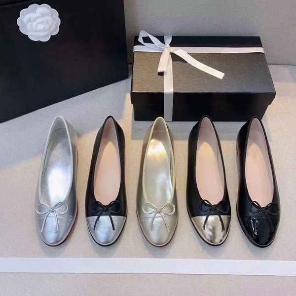 Chanellies shoes Ballet Dress chandal Chanelity Cap Bow Classic Designer Flats Women Girl Lady Tweed Quilted Leather Flat Sandal Pumps Class