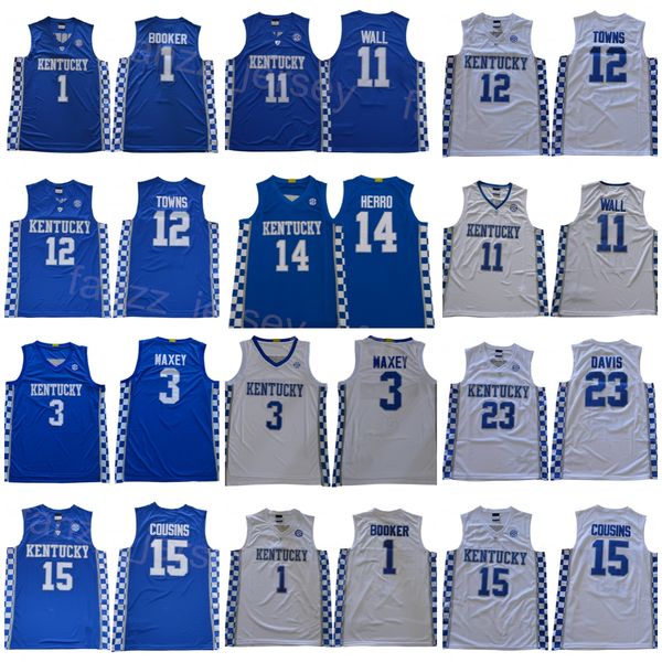 Kentucky Wildcats Jersey College Basketball Devin Booker 1 Tyrese Maxey 3 Tyler Herro 14 Karl-Anthony Towns 12 John Wall 11 Davis 23 DeMarcu