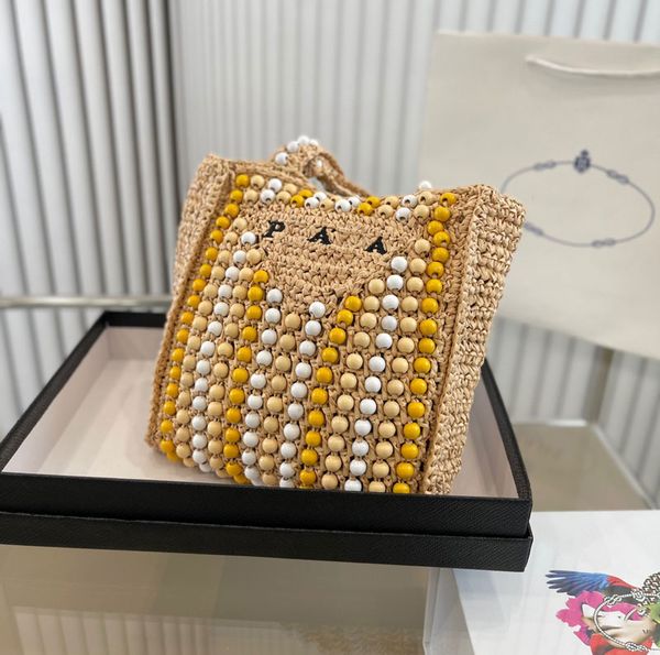 Women Designer Totes Bag Fashion Letter Print Straw Bags Knitting Shopping Bag Summer Beach Handbags Large Casual Tote