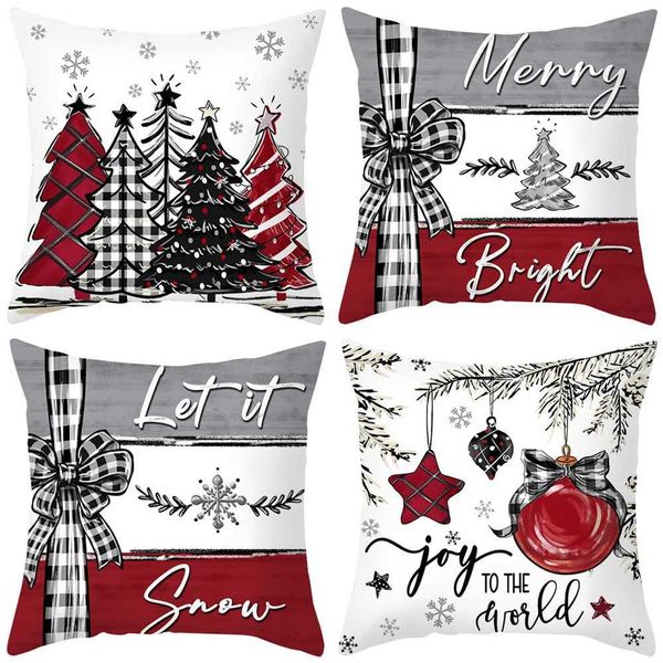 45cm Christmas Cushion Cover Pillowcase 2024 Christmas Decorations for Home Ornament Xmas New Year Christmas Decor 2023 Noel Y240921