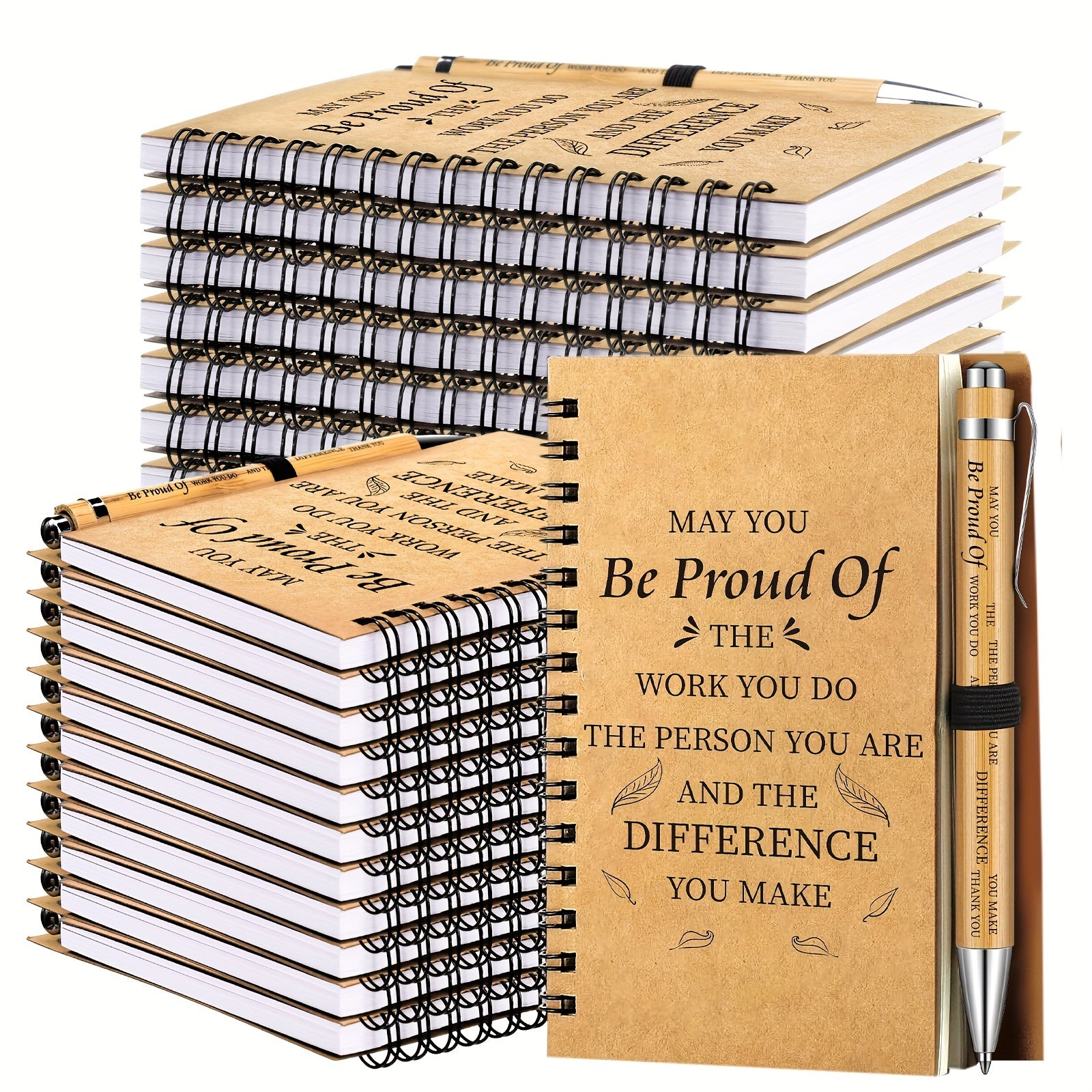 TEMU 100pcs Inspirational Gifts Set 50 Spiral Notebooks 50 Pens Of The Work Motivational Christmas Thanks Gifts For Coworker Teachers Back To