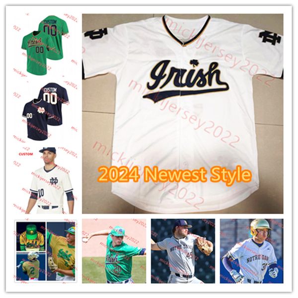 Notre Dame Fighting Irish Baseball Jersey Will Mercer Ryan Lynch Gerry Peacock Custom Stitched Mens Youth Aidan Tyrell Rory Fox Ricky Reeth