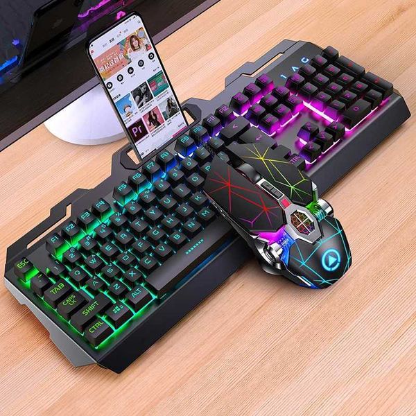 GX2 Wired Combo 104 Keys LED Light Keyboard And Mouse Changeable Waterproof RGB Backlit Keyboard Mouse Set for Desktop Laptop X250203