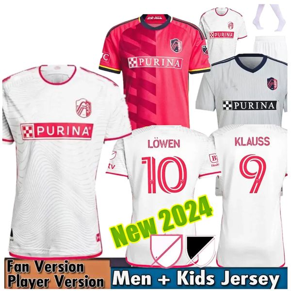 2024 2025 Stl City SC Jerseys Soccer Kids Kit Man 24-25Football Shirts Primary Home Red Away White LOWEN KLAUSS PARKER JACKSON NILSSON Men&#
