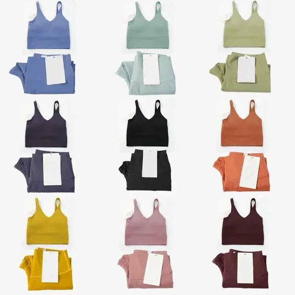 Conjuntos ativos de 2 peças de ioga feminino conjunto feminino esportivo em forma de U Sports Sports Sports Sportswear Sportswear Sportswear