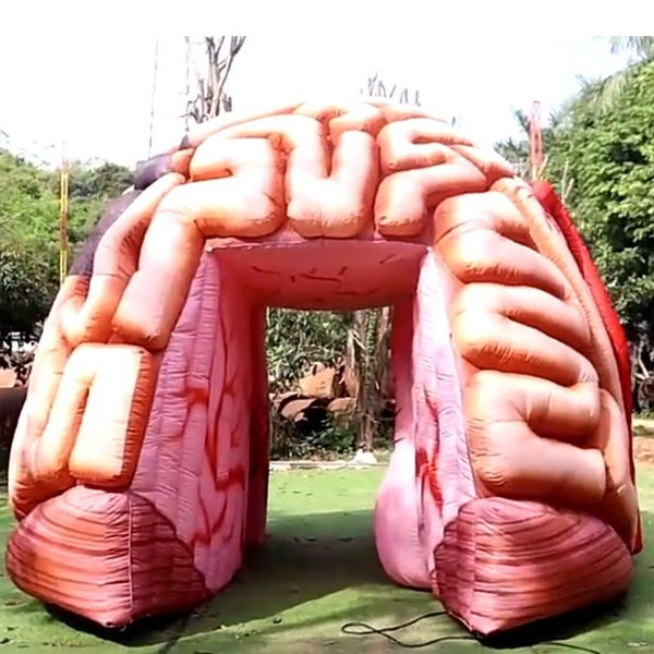 Lifelike 6mH (20ft) with blower giant inflatable brain model colorful promotional fearful cerebrum tunnel tent for medical display