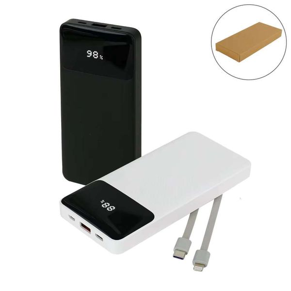 shanshi High Capacity 10,000 mAh Powerbank with LED Display and Built-in Cables USB Portable Chargers