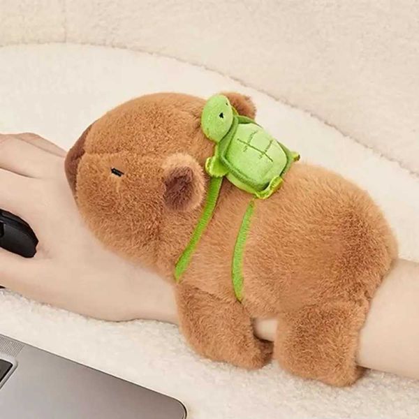 Plush Dolls Creative Cute Capybara Circle Animal Bracelet Cartoon Slap Bracelet Car Decoration Plush Toy Capybara Doll Bracelet Q241114
