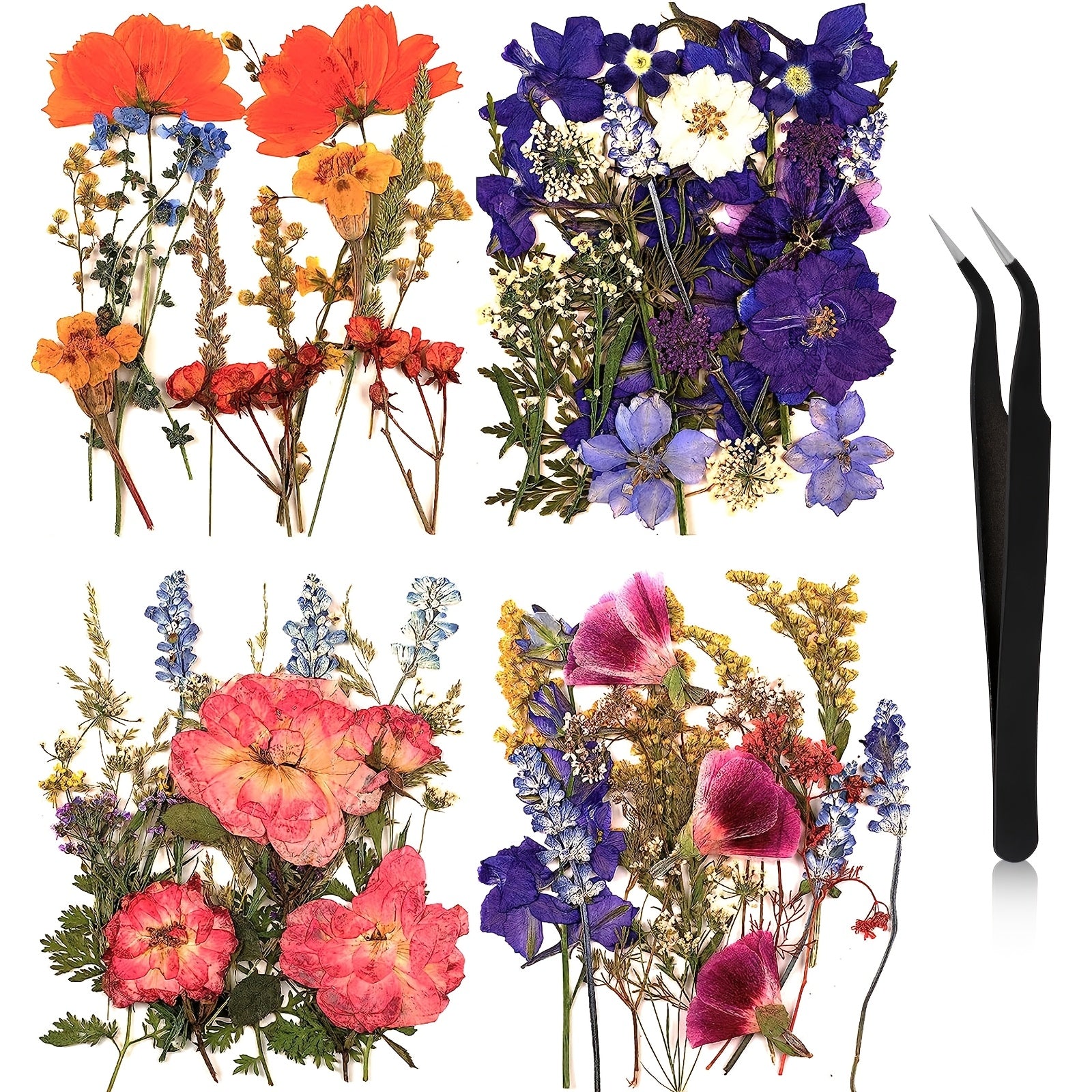 TEMU Pressed Flowers Bulk Dried Flower For Crafts, Dried Flower Leave Natural With For Resin Mold Scrapbooking Diy ( Style)