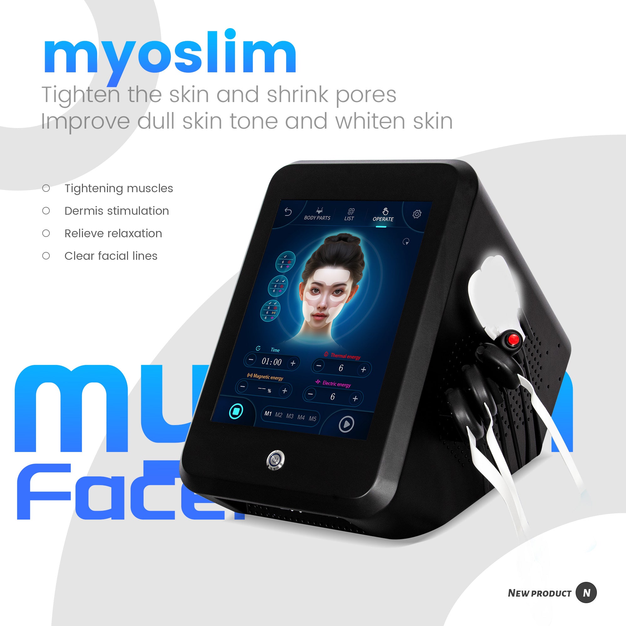 Magnetic Face Lifter Ems Beauty Salon Uses Face Slimming Magic Wrinkle Removal, Firming and Shaping Beauty Instrument Multi-Mode Care