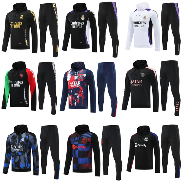 PSGES Clothingkit iNter HOODED 2024 25 Real MadridES hooded Tracksuits soccer tracksuit Edition Single Top BarcelonaES LAMINE YAMAL training