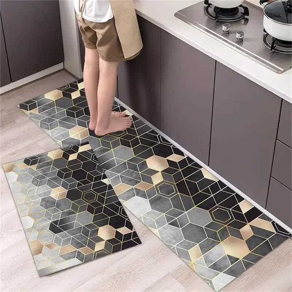 VIKAMA Kitchen Floor Mat Living Room Long Bedside Area Back Hallway Soft Washable Carpet Anti Slip Bathroom Entrance DoormatXJ241101