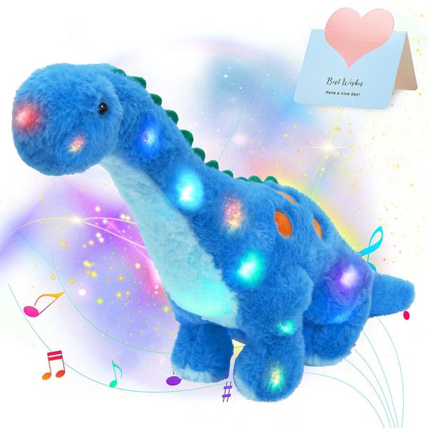 Plush Dolls 60cm Dinosaur LED Light Musical Stuffed Toy Animals Luminous Gift Glowing Cute Pillows Toys for Girls Festival 230919