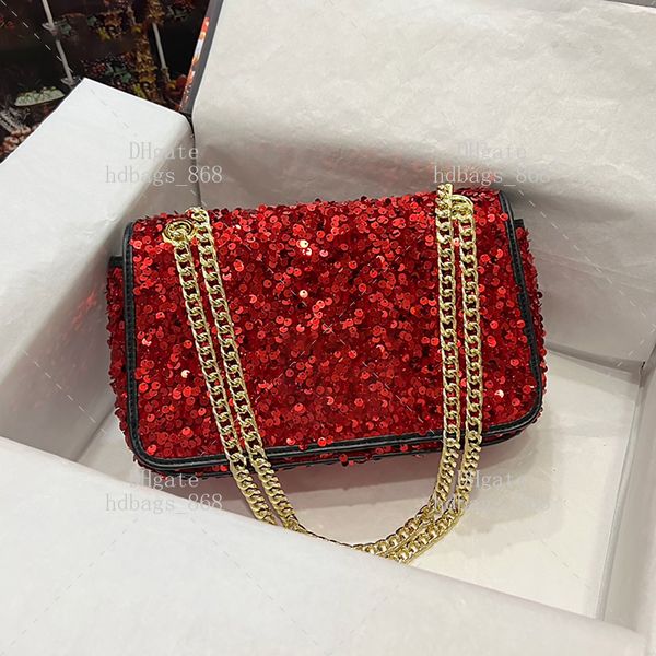 Flap bag Evening Bags Handbags Chain bag CrossBody bags Shoulder bag Paillette bags Mirror 1:1 quality Designer bags Luxury bags With Gift b