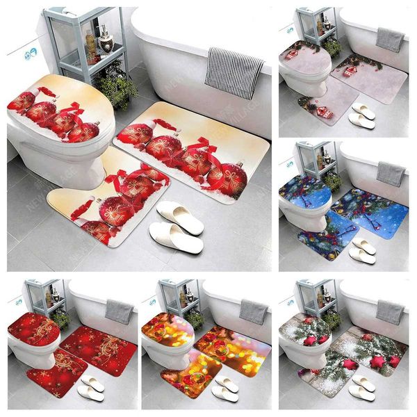 home bathroom floor mats Christmas decorations Bath Foot mat modern bathroom accessories rug Toilet mat Bathtub anti-slip carpetC241227