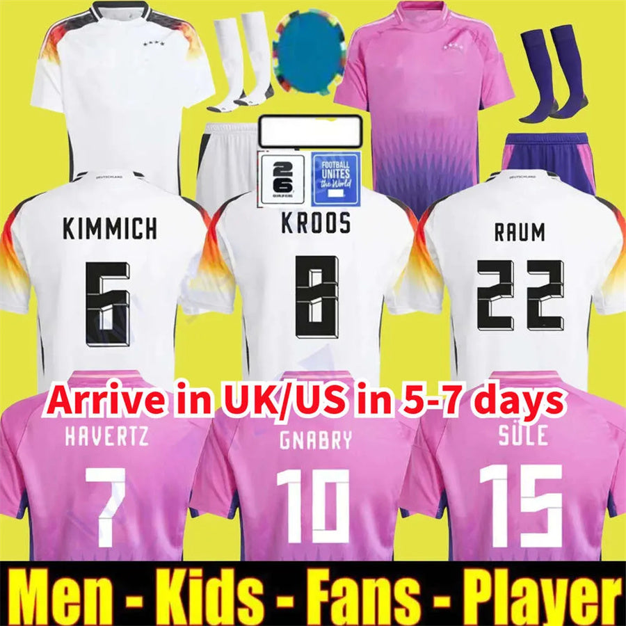 2024 Euro Cup GerMANys HAVERTZ BRANDT SANE 24 25 Soccer Jersey National Team Football Shirts 2025 Men Kids Kit Set Women Home Away Purple GNABRY MUL