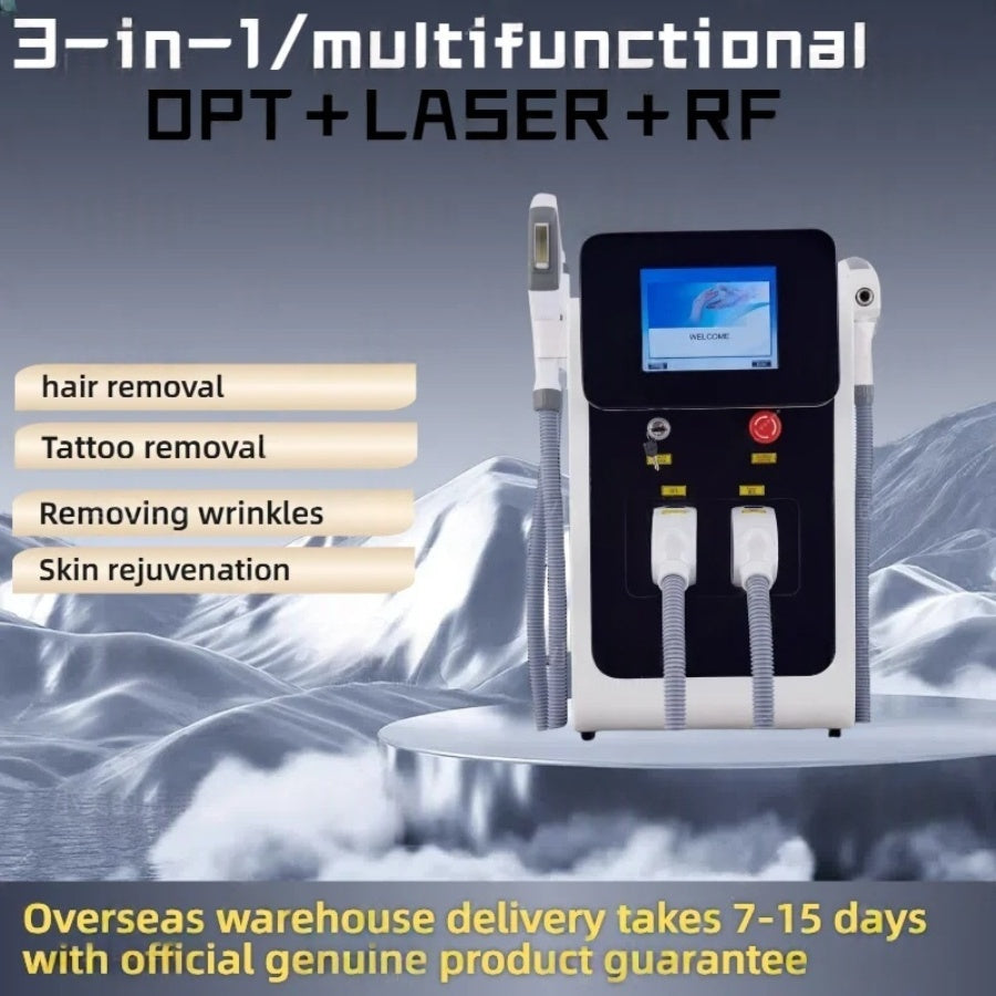 2025 New 3 in 1 OPT Laser Hair Removal Machine ND Yag Laser Removal Tattoo Professional Beauty Equipme Suitable for home and beauty salon