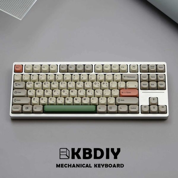 Keyboards KBDiy KOA Profile Keycap GMK Style Retro 9009 Theme PBT Keyca For Mechanical Keyboard Gaming KIT Korean 139 Keys ISO Key Cap z2501