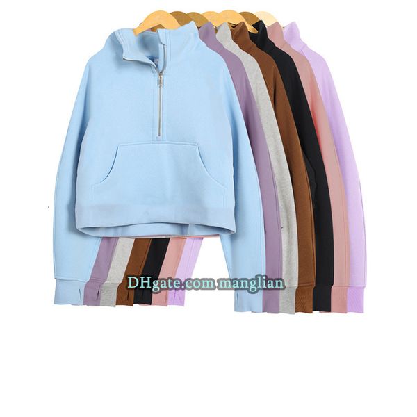 Women Yoga Hoodies Activewear Comfortable Half zip sweatshirt Line Decoration Fitness Gym Workouts Training Pullover Yoga Jackets Sportswear