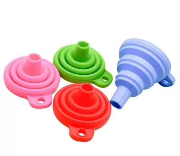 Silicone Foldable Tools Funnel Mini Silicones Collapsible Style Folding Portable Funnels Be Hung Kitchen Tool I