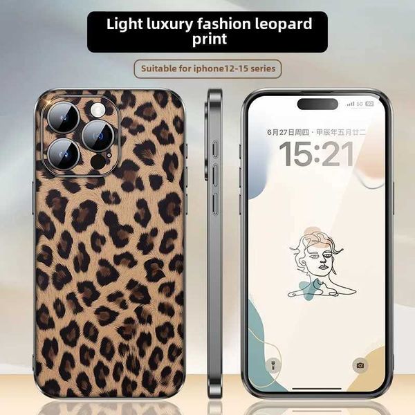 Leopard Print Protective Case for iPhone Fashionable Fl Body Suitable for iPhone 15 14 13Pro Max 15 14 13Pro European Z250210