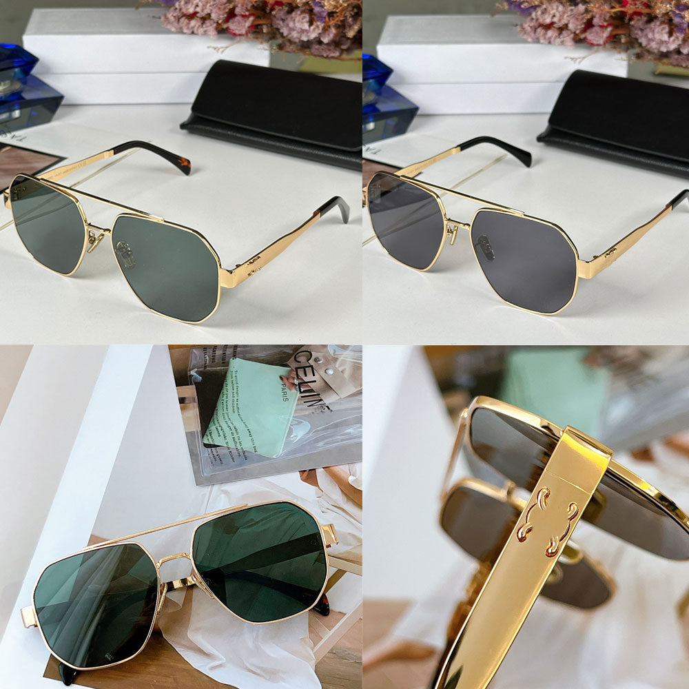 Metal square sunglasses Fashion designer Triumphal Arch logo Occhiali da sole quadrati in metallo Arc de Triomphe 40260 Metal frame metal mirror leg