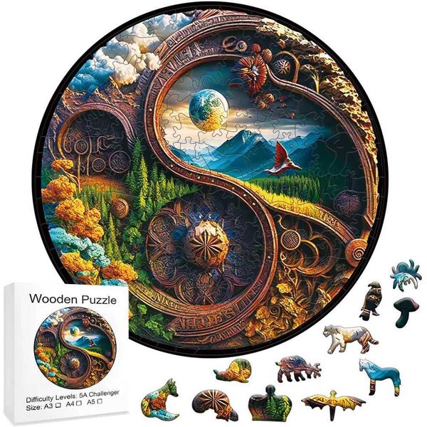 Wooden Jigsaw Puzzles for Adults Table Game Boy Montessori Baby Kid Puzzl Toy Wooden Puzzle Toys Imitation Games 3d Puzzle Wood Y240812