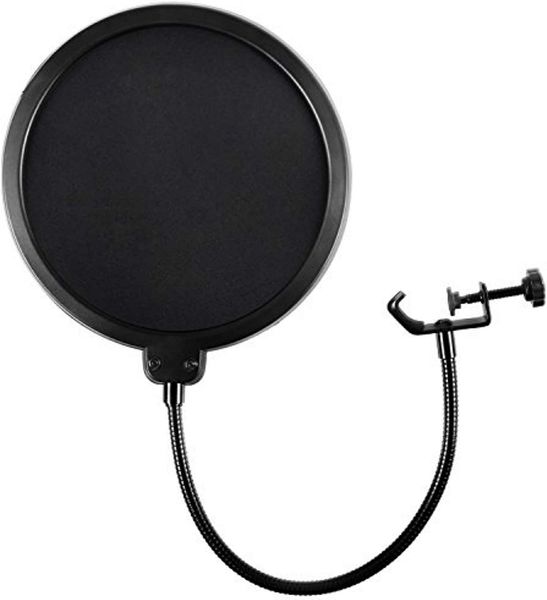 Microphone Pop Filter For Blue Yeti and Any Other Microphone Dual Layered Wind Pop Screen With Flexible 360° Gooseneck Clip Stabilizing Arm