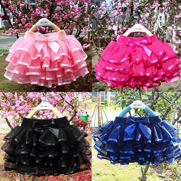 tutu Dress Baby Girl Tutu Mini Skirt s Princess Rainbow Pettiskirts Bow Dresses Girls Ballet Dance Skirts Ball Gown Children Clothes S241231