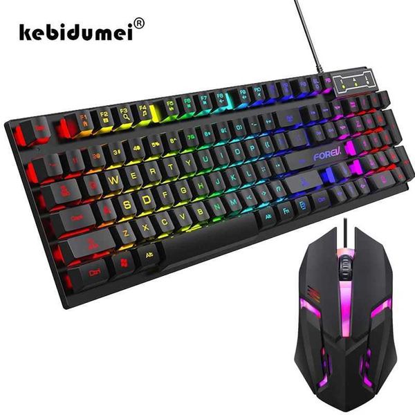 Keyboards 104 key Backlit Mechanical Keyboard Wired Gaming Keyboard waterproof Luminous keyboard And Mouse Set for Gamer PC Laptop Office z2