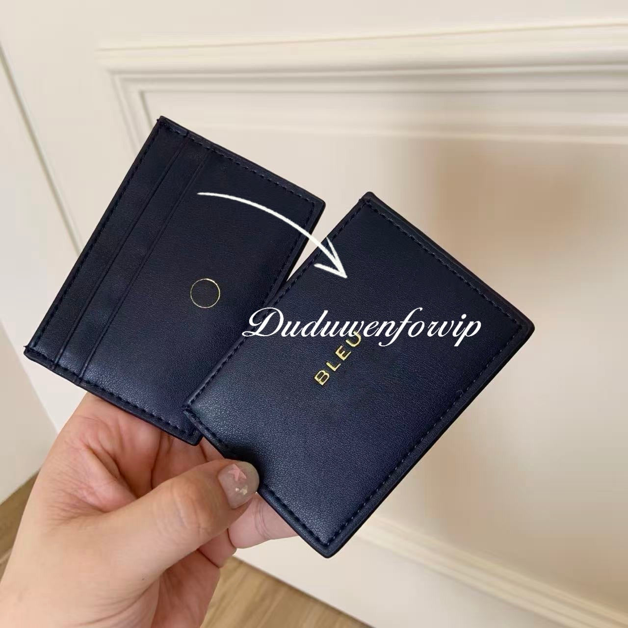 bussiness card flies Fashion C Letter Wallet Card Holder Coin Bag Blue-gift C Collection with gift packing