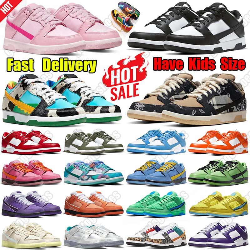 Designer running shoe pandasneakers for men women kids shoes low triple black white grey fog red chaussure womens outdoor sports mens trainers