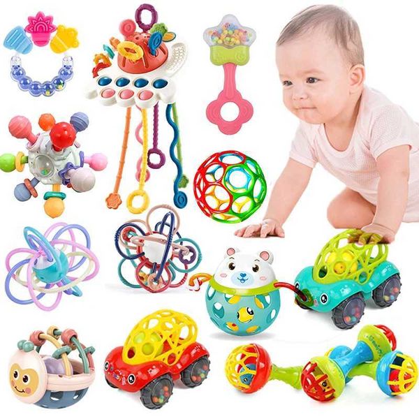 Baby Rattles Toys Newborn Sensory Teether Baby Development Games Educational Infant Toys For Babies Baby Toys 0 6 12 Months Y240820
