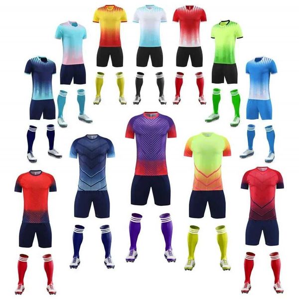Jersey de futebol adulto Men Boy Personalize Kit de uniforme de futebol Clothes Sports Sports Women Futsal SportSwear Kid Treinamento Childx