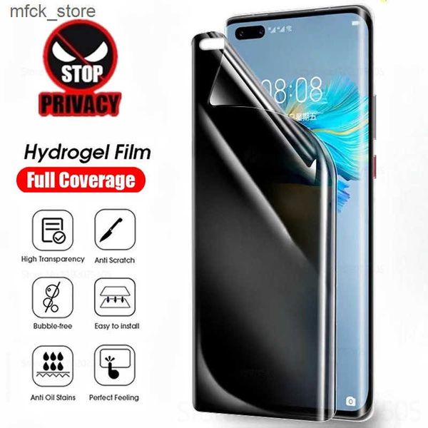 Cell Phone Protectors 3Pcs Anti Spy Privacy Hydrogel Film For Pura 70 Mate 20 30 40 50 60 P30 P40 P50 P60 Pro Plus Art Soft Screen Protector