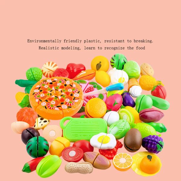 Pretend Play Set Plastic Food Toy Children Play House Toy Cut Fruit Vegetables Kitchen Baby Classic Kids Toys Educational Toys