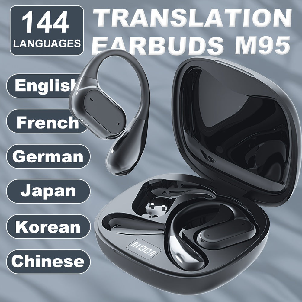 TEMU Ai Translator Earphone 144 Languages Real Time Translation Earbuds Anc Noise Cancelling Headphones For Travel Business