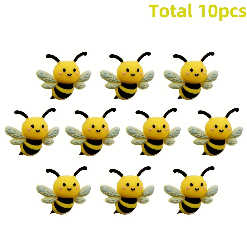 TEMU 10pcs Cute Bee-shaped 3d Silicone Beads - Cartoon Design For Diy Keychains, Beaded Pens & Jewelry Making Crafts, Jewelry Crafting|whimsical