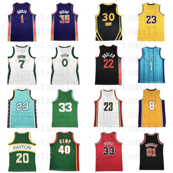 Men Stephen Curry Kids Basketball Jersey Michael Jimmy Butler LeBron Youth LaMelo Ball Dennis Rodman Scottie Pippen Devin Booker Kevin Duran