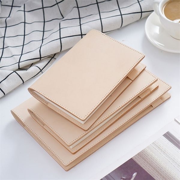 Notepads 100% Genuine Leather Cover A5A6B6 Sketchbook Planner with Grid Blank Insert Retro Notebooks and Journals Diary Stationery 220927