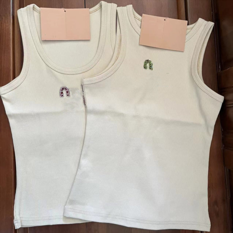 Designer Sleeveless Knit Vest Tees Stylish Slim Fit Knit Tops Women High Quality Knitting Tees Warm Knitwear