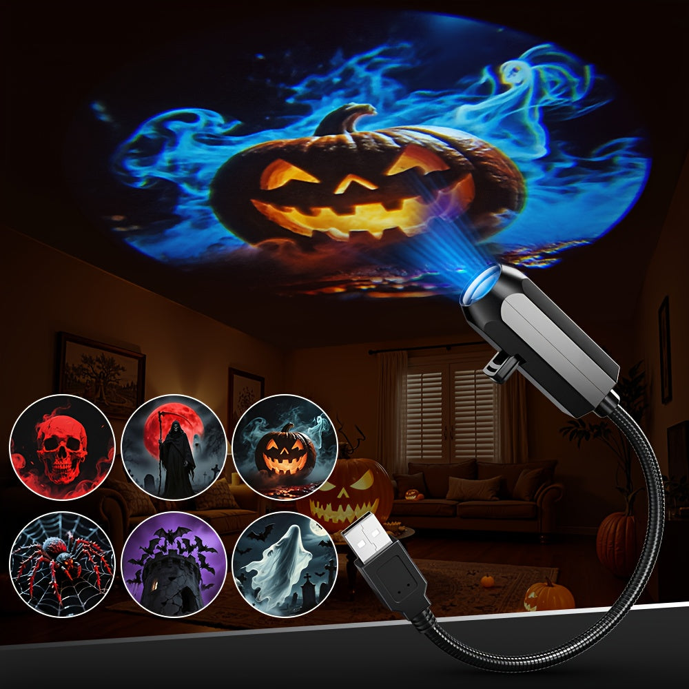 TEMU Christmas-halloween Projector Lights Indoor, Usb Powered Halloween Christmas Decorations Indoor, 360° Rotatable Lights For Home Wall Decor,