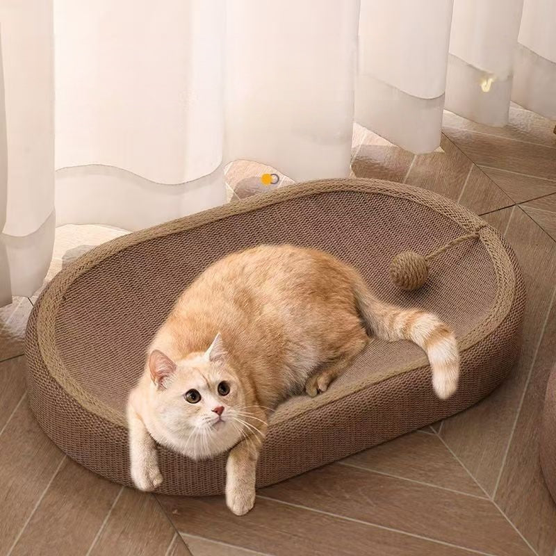 TEMU Free Shipping [sisal Rope Cat Combo] Long-lasting Sisal-seilkatze Kratzer Post& Bett Combo| Comfortable Resting Area, No Shedding, Furniture