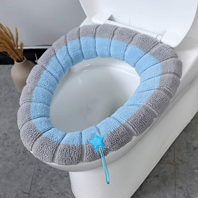 TEMU 1 Household Toilet Auxiliary Seat Cushion, For All , Autumn Toilet Seat Cover, Thick Seat Cushion For Winter, Dormitory Toilet Seat Cushion ,