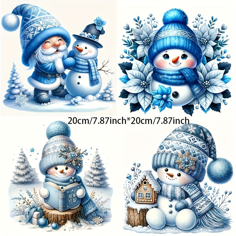 TEMU Christmas Snowman Pattern Stickers, Diy Vinyl Decals, Removable Stickers Decals