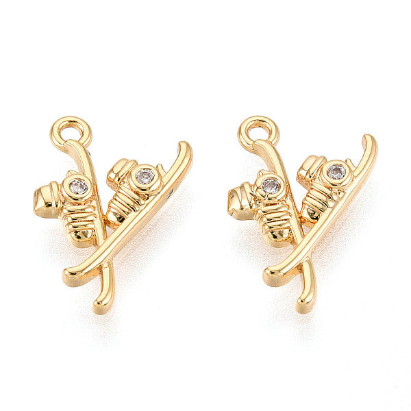 Messing ebnen Zirkonia Charms