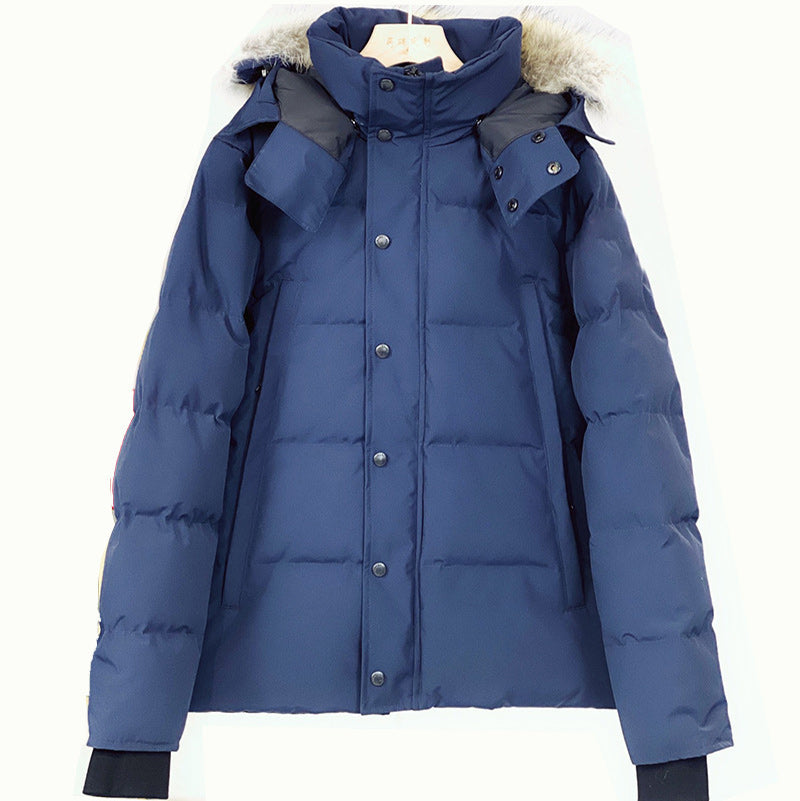 Winter Fourrure Down Parka Homme Warm Outerwear Wolf Fur Hooded Manteau Jacket Coat Hiver Doudoune Mens