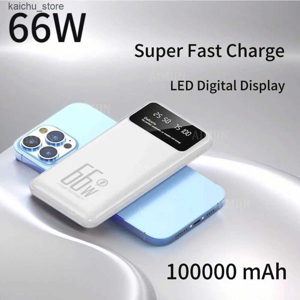 Cell Banks 66W 100000mAh Suitable For Phone Super Fast Charging Outdoor Large Capacity Mobile Power Supply J241218