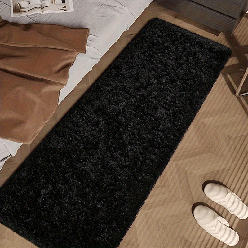 TEMU 1pc Extra Long Non-slip Floor Mat - Ultra Soft Thickened , Machine Washable Tie-dye Mat For Living Room, Bedroom, Office, Entryway - Grey-